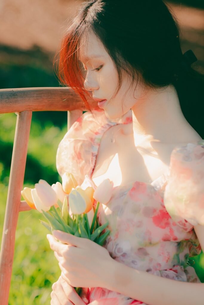 vietnamese woman, dreamy portrait, flowers, flower background, flower wallpaper, woman, portrait, beautiful flowers, outdoors, nature, asian woman, young woman, vietnam, vietnamese